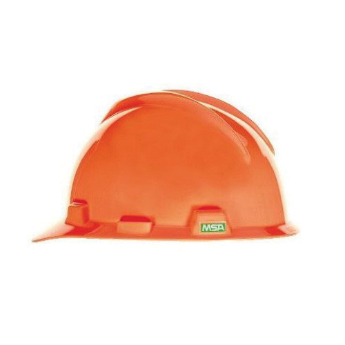 V-Gard® 488146 4-Point Fas-Trac III Ratchet Suspension Cap Style Hard Hat, Standard, Polyethylene, Orange