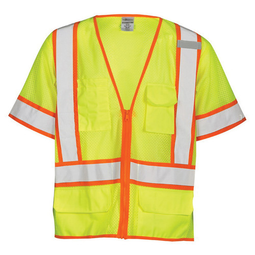 ML Kishigo Ultra-Cool™ 1242 ANSI Class 3 High-Visibility Safety Vest, 2X, Polyester Mesh, Lime-1242/2X