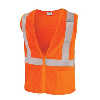 VEA® VEA-501-ST ANSI Class 2 High-Visibility Safety Vest, XL, Polyester Mesh, Orange - RAF501-ST-OR-XL