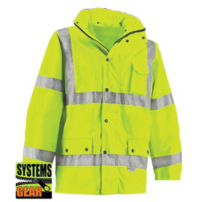 VEA® VEA-431-ST Waterproof High-Visibility Safety Jacket, M, Polyester, Lime - RAF431-ST-LM-MD