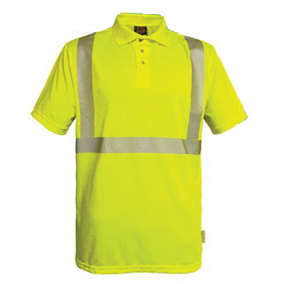 VEA® VEA-302-CT ANSI Class 2 High-Visibility Safety Polo Shirt, M, Polyester, Lime - RAF302-CT-LM-MD