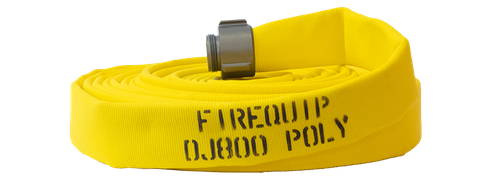 Firequip DJ30YB Double Jacket Hose, 50 ft L, 3 in, NST Thread, Polyester, Yellow - DJ30YB