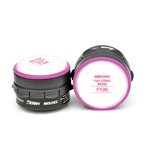 Moldex® 7140 Organic Vapor Cartridge, Class P100, Bayonet for 7000, 7800 and 9000 Series Respirators, 1 Pair/Bag