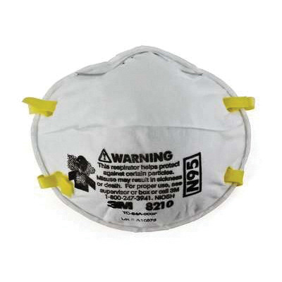 3M™ 8210 Particulate Respirator, Universal, N95 Filter, 0.95 Filter Efficiency, 20/Box