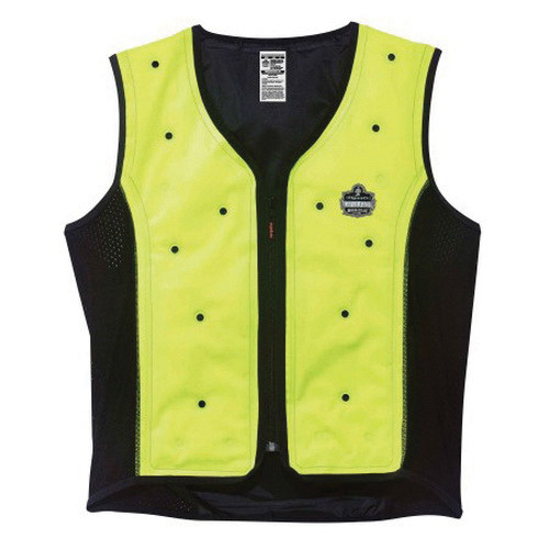 Chill-Its® 6685 Evaporative Dry Cooling Vest, M, Shell Fabric/Polyester/Polyurethane, Lime - 12673