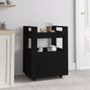 Kuhinjska kolica crna 60 x 45 x 80 cm od konstruiranog drva 816825