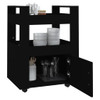 Kuhinjska kolica crna 60 x 45 x 80 cm od konstruiranog drva 816825