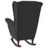 Stolica za ljuljanje s drvenim nogama i stolcem crna baršun 3121236