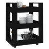 Kuhinjska kolica crna 60 x 45 x 80 cm od konstruiranog drva 816817