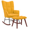 Stolica za ljuljanje s osloncem za noge boja senfa baršunasta 328157
