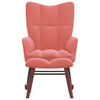 Stolica za ljuljanje s osloncem za noge ružičasta baršunasta 328154