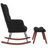 Stolica za ljuljanje s osloncem za noge crna baršunasta 328156
