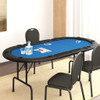Sklopivi stol za poker za 10 igrača plavi 206 x 106 x 75 cm 80403