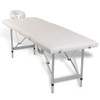 Krem bijeli sklopivi masažni četvorodijelni stol s aluminijskim okvirom 110100