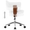 Okretna uredska stolica od savijenog drva i umjetne kože bijela 3054837
