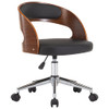 Okretna uredska stolica od savijenog drva i umjetne kože crna 3054842