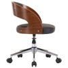 Okretna uredska stolica od savijenog drva i umjetne kože crna 3054842
