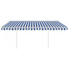 Automatska tenda sa senzorom LED 4,5 x 3,5 m plavo-bijela 3070051