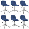 3086795 Swivel Dining Chairs 6 pcs Blue Fabric (334055x3) 3086795