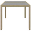 Vrtni stol 150 x 90 x 75 cm od kaljenog stakla i poliratana bež 310576