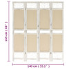 338559 4-Panel Room Divider Cream 140x165 cm Fabric 338559