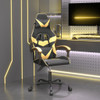 Okretna igraća stolica crno-zlatna od umjetne kože 349545