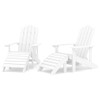 Vrtne stolice Adirondack s osloncima za noge 2 kom HDPE bijele 3095696