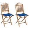 Sklopive vrtne stolice s jastucima 2 kom od bambusa 3063991