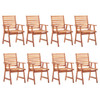 Vrtne blagovaonske stolice s jastucima 8 kom od bagremovog drva 3078384