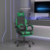 Okretna igraća stolica s osloncem crno-zelena od umjetne kože 349606