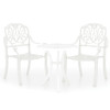 3-dijelni bistro set od lijevanog aluminija bijeli 3070567