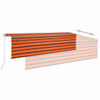 Tenda na ručno uvlačenje s roletom LED 5 x 3 m narančasto-smeđa 3069465