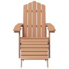 Vrtna stolica Adirondack s osloncem za noge i stolom HDPE smeđa 3095710