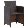 4-dijelni set vrtnih stolica i stolaca od poliratana smeđi 316780