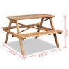 Stol za piknik od bambusa 120 x 120 x 78 cm 42505