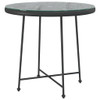 Blagovaonski stol crni Ø80 cm od kaljenog stakla i čelika 319437