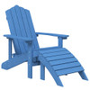Vrtne stolice Adirondack s osloncem i stolićem HDPE vodenoplave 3095715