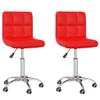 Okretne blagovaonske stolice od umjetne kože 2 kom crvene 334345