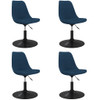 Okretne blagovaonske stolice 4 kom plave baršunaste 338371