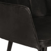 Fotelja od prave kože s krilnim naslonom i tabureom crna 339666