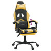 Igraća stolica od umjetne kože s osloncem za noge Crna i zlatna 3143904