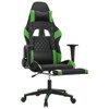 Masažna igraća stolica s osloncem crno-zelena od umjetne kože 345525