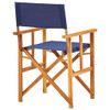 Redateljska stolica od masivnog bagremovog drva plava 45952