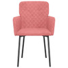 Blagovaonske stolice 2 kom ružičaste baršunaste 344783