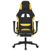Masažna igraća stolica od tkanine s osloncem za noge crno-žuta 345504