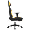 Masažna igraća stolica od tkanine s osloncem za noge crno-žuta 345504