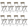 Sklopive bistro stolice 8 kom sive od poliratana i čelika 3152120