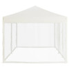 Sklopivi šator za zabave s bočnim zidovima 3 x 6 m krem 93550