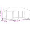 Sklopivi šator za zabave s bočnim zidovima 3 x 6 m krem 93550