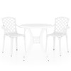 3-dijelni bistro set od lijevanog aluminija bijeli 3070582